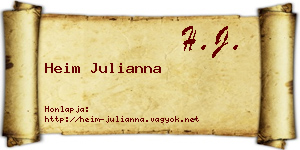 Heim Julianna névjegykártya